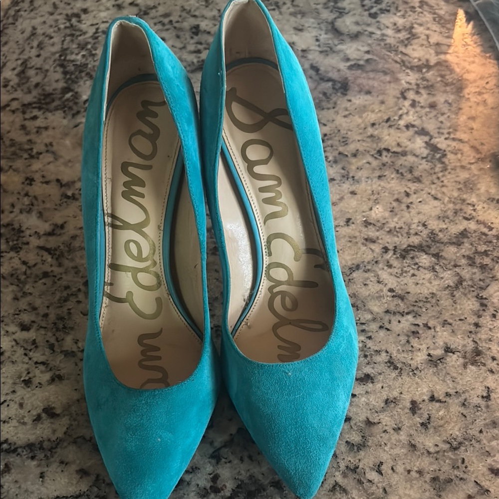 Sam Edelman Turquoise Suede Heels
